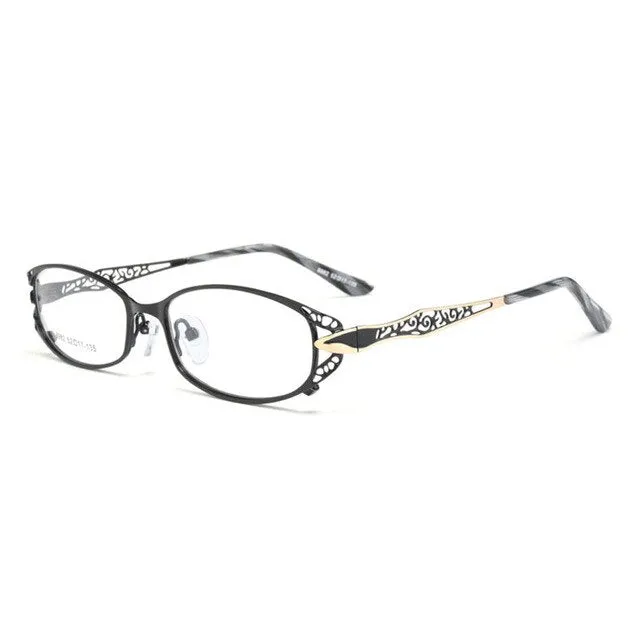 Hotochki Women's Full Rim Rectangle Alloy Reading Glasses 9003