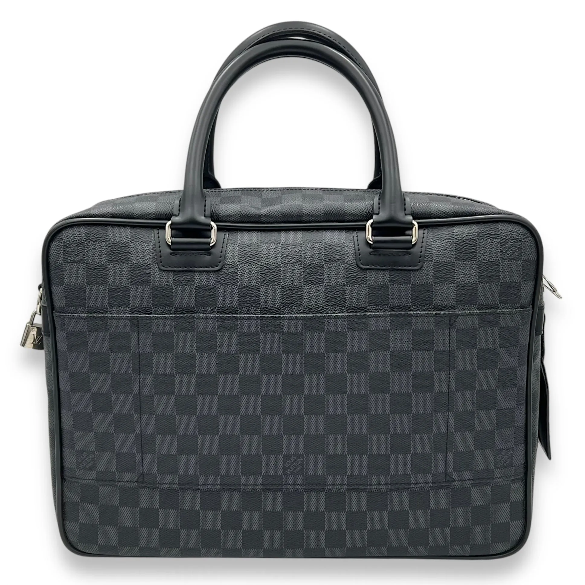 ICare Black Messenger in Damier Graphite, Silver hardware