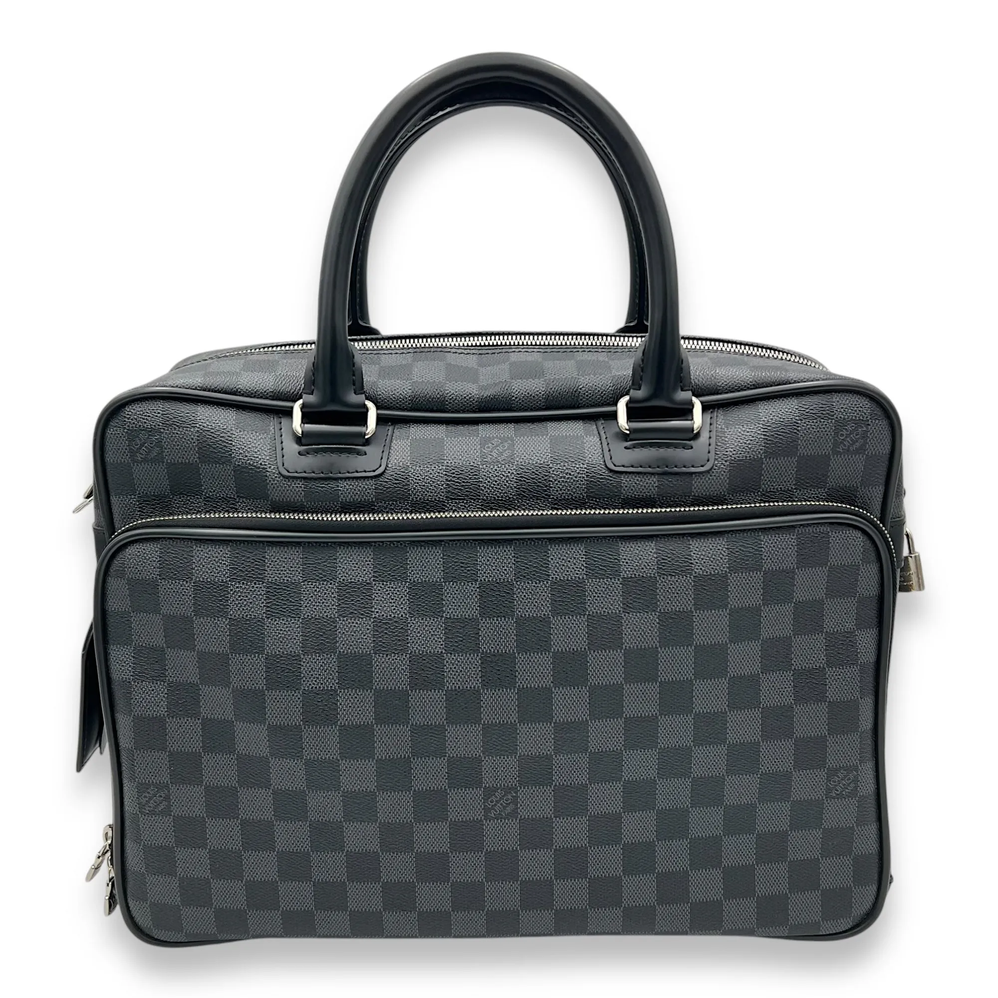 ICare Black Messenger in Damier Graphite, Silver hardware