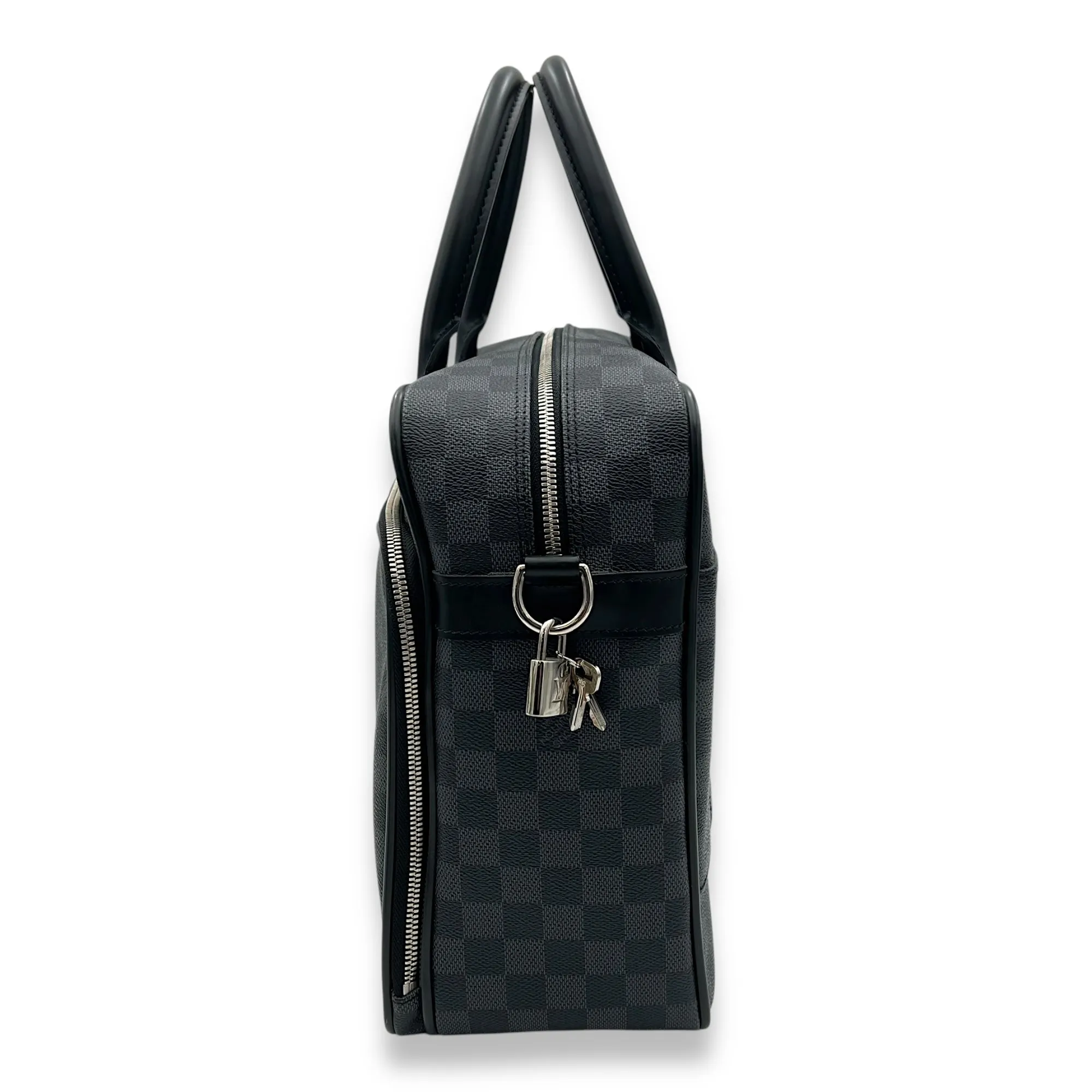 ICare Black Messenger in Damier Graphite, Silver hardware