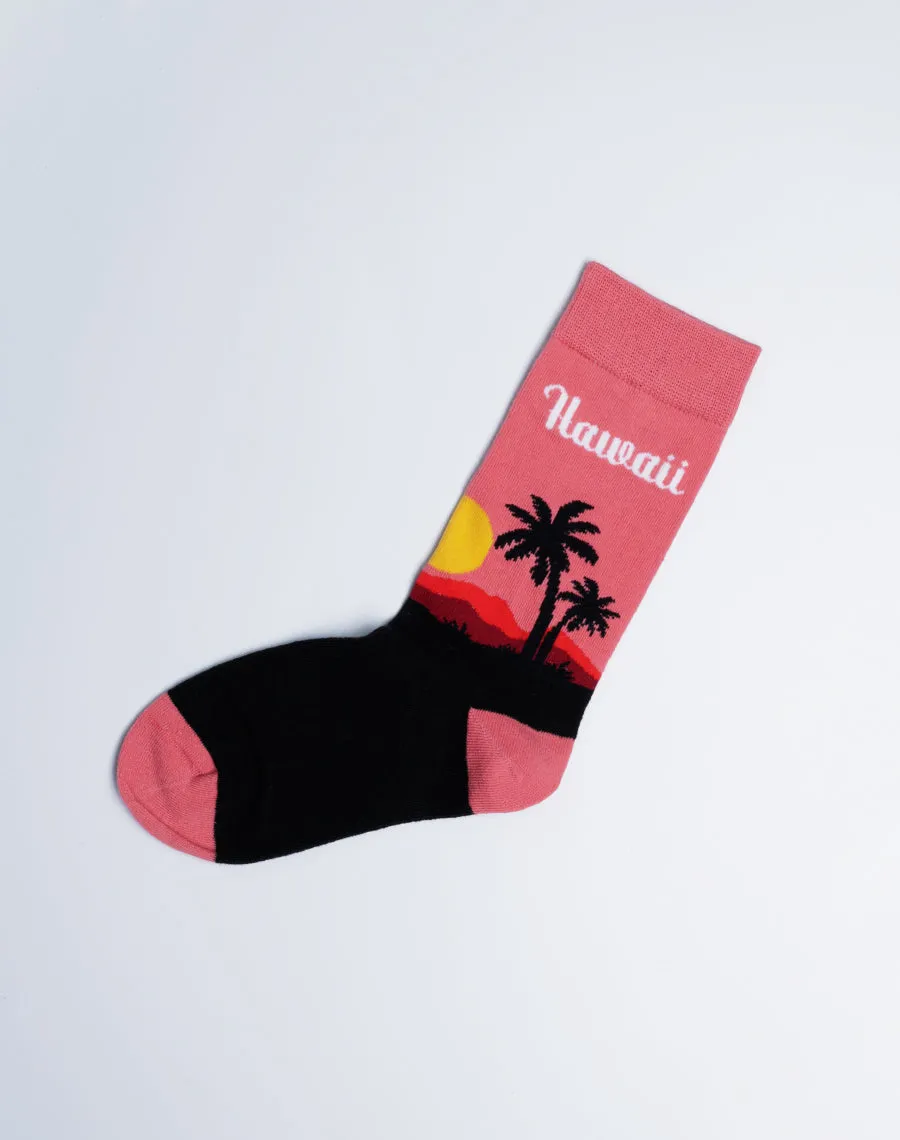 Kids Hawaii Palm Tropical Crew Socks