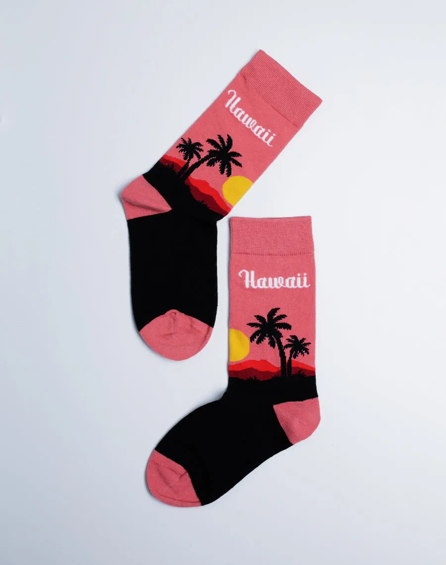 Kids Hawaii Palm Tropical Crew Socks