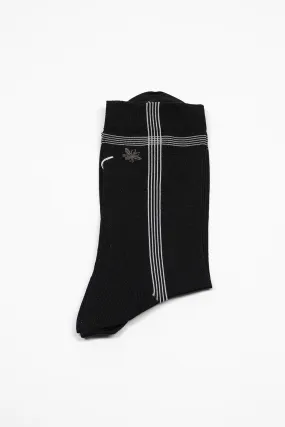 KT-142MS Side Line Silk Socks Black