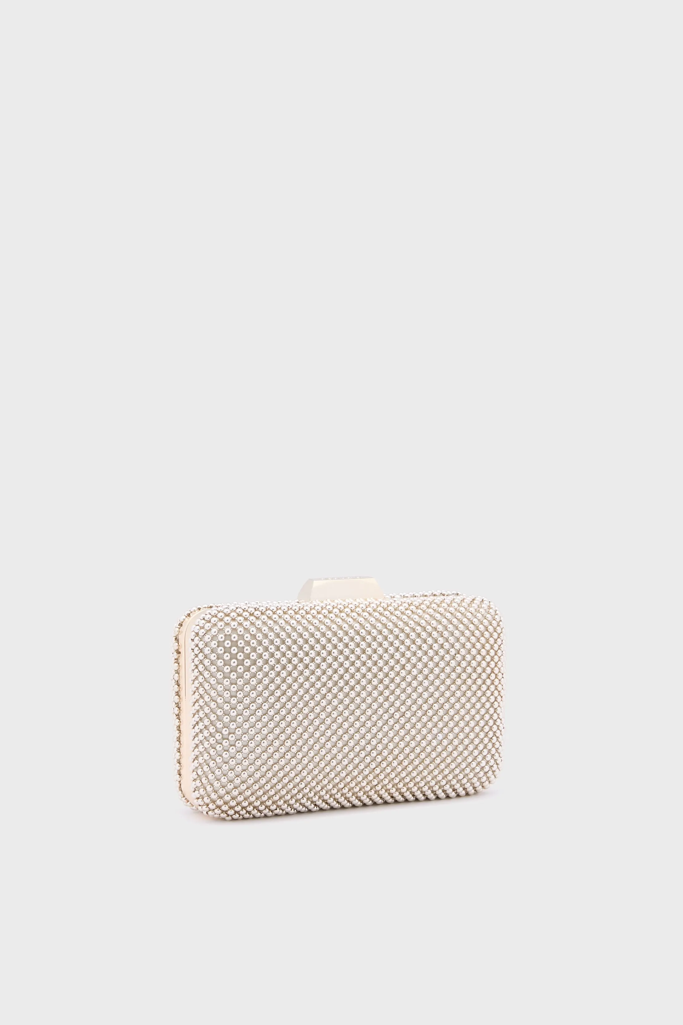 Light Gold Natasha Ball Mesh Clutch