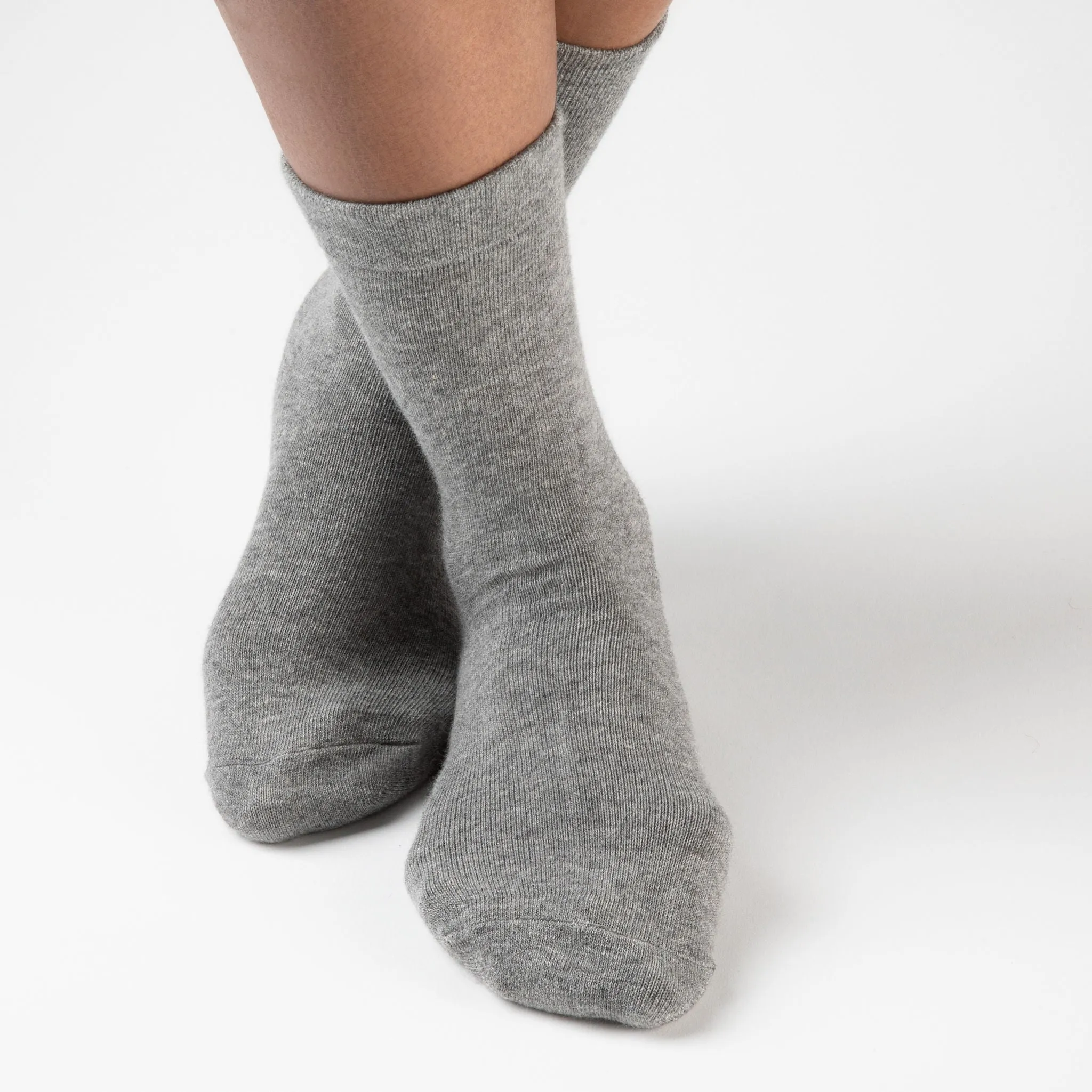 Light Grey Women's Original Crew Non-Slip Socks - 3 pairs