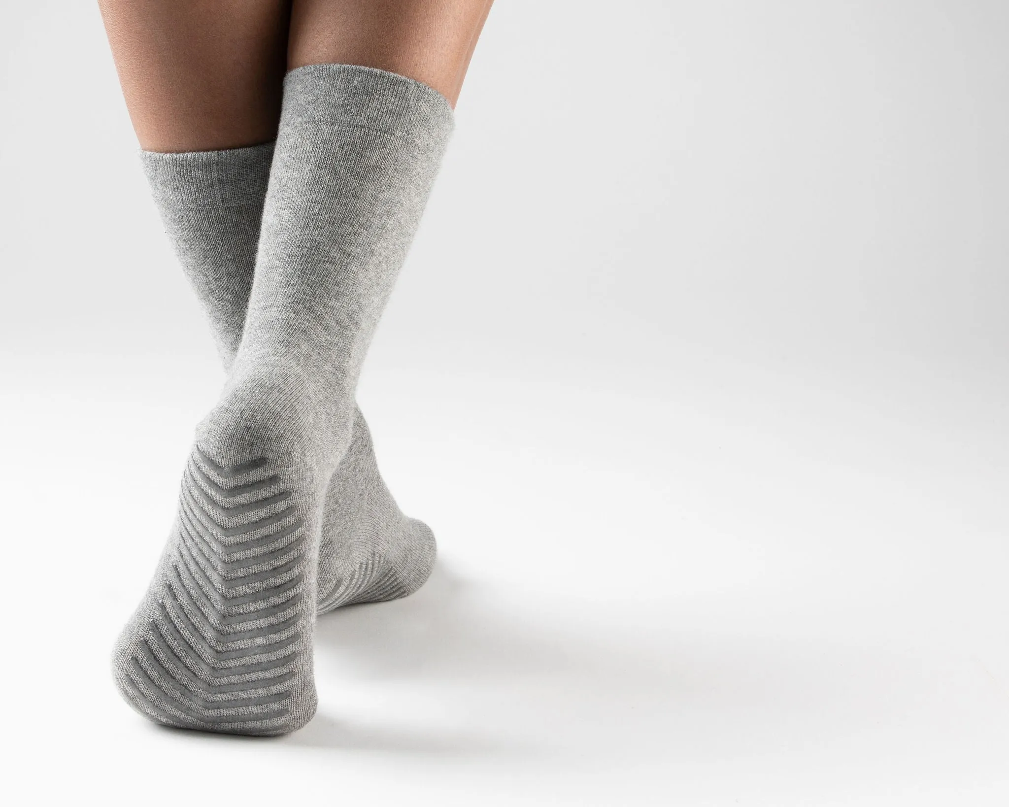 Light Grey Women's Original Crew Non-Slip Socks - 3 pairs