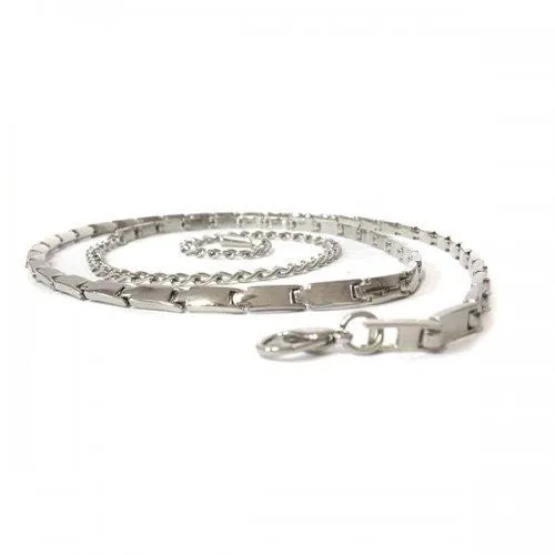 LIZZY - Womens Silver Metal Chain Belt - CLEARANCE