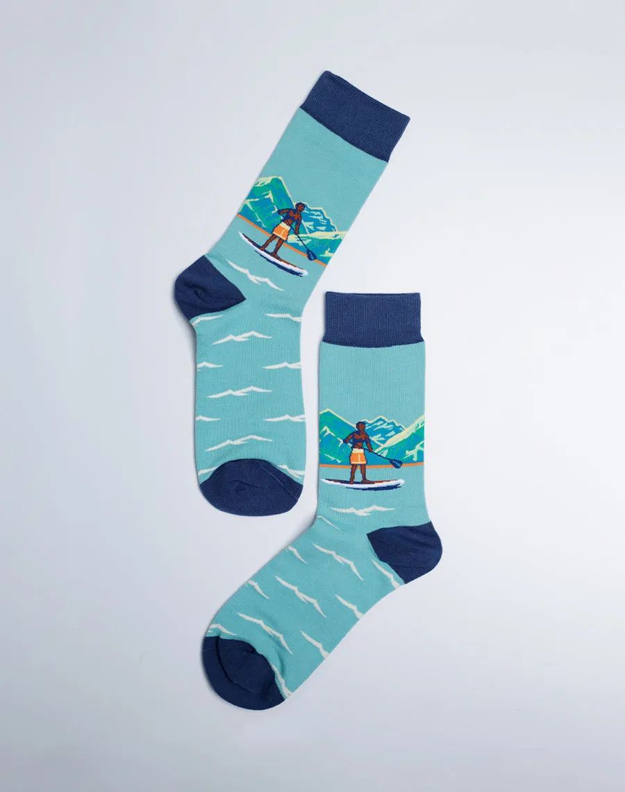 Men's SUP Stand Up Paddle Board Hawaiian Crew Sock