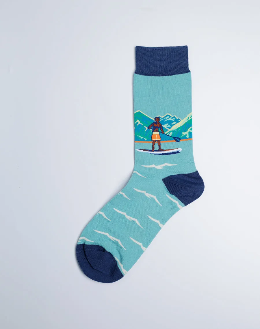 Men's SUP Stand Up Paddle Board Hawaiian Crew Sock