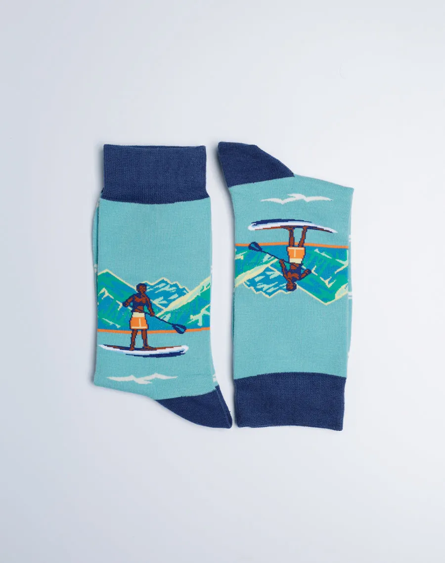 Men's SUP Stand Up Paddle Board Hawaiian Crew Sock