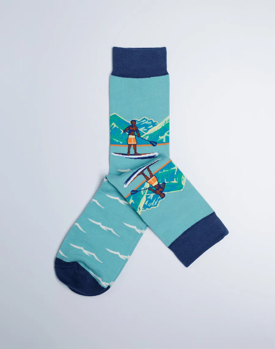 Men's SUP Stand Up Paddle Board Hawaiian Crew Sock