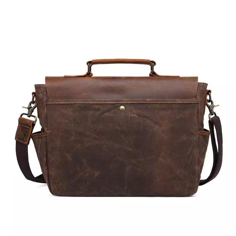 Men's Waxed Canvas Messenger Bag