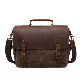 Men's Waxed Canvas Messenger Bag