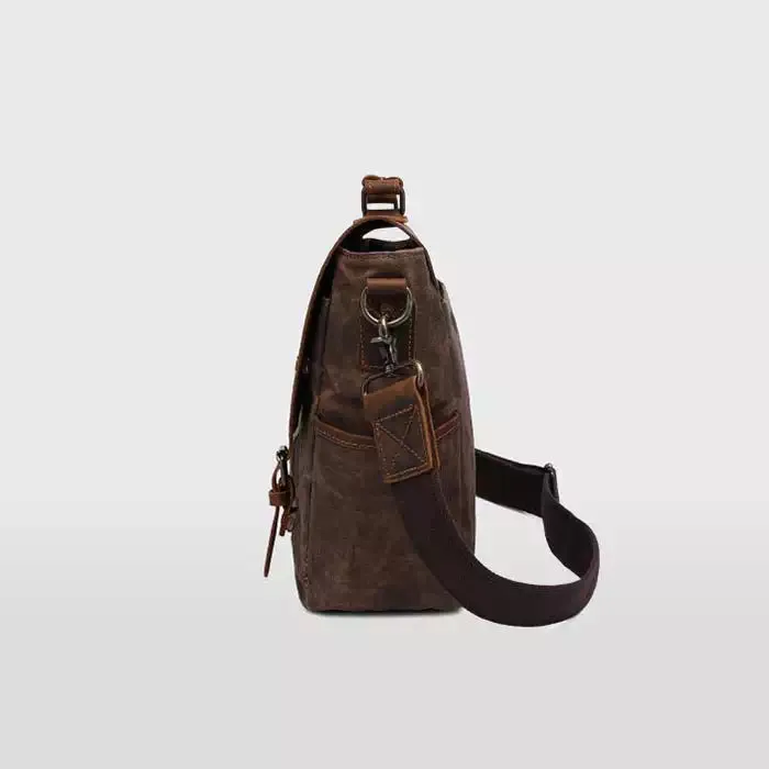 Men's Waxed Canvas Messenger Bag