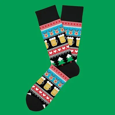 Merry Beermas Christmas Socks