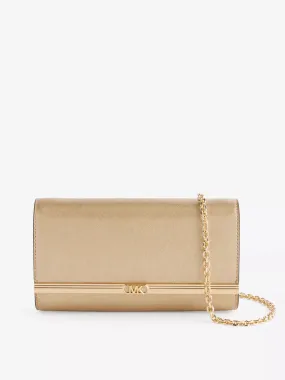 Mona metallic leather clutch