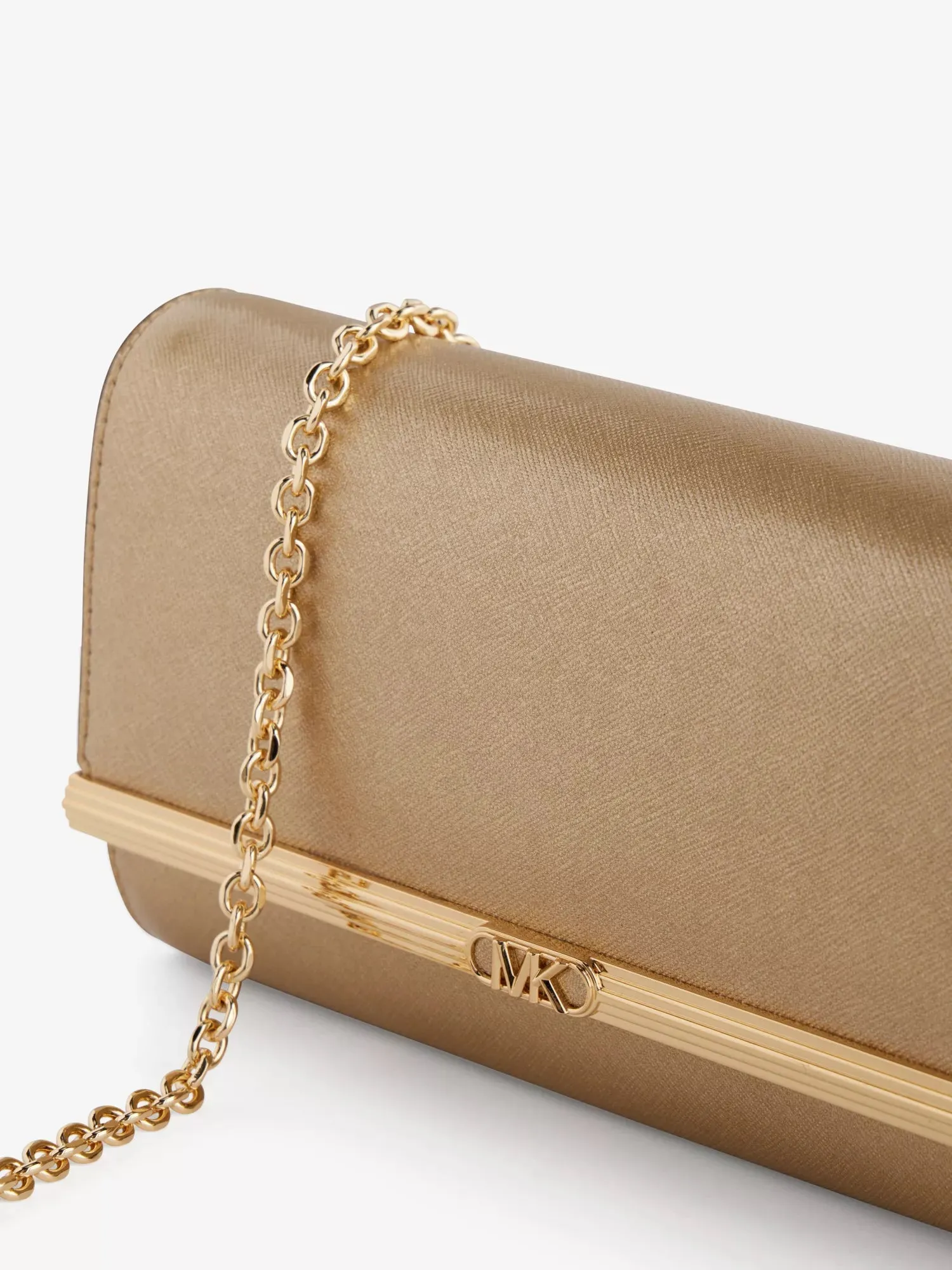 Mona metallic leather clutch