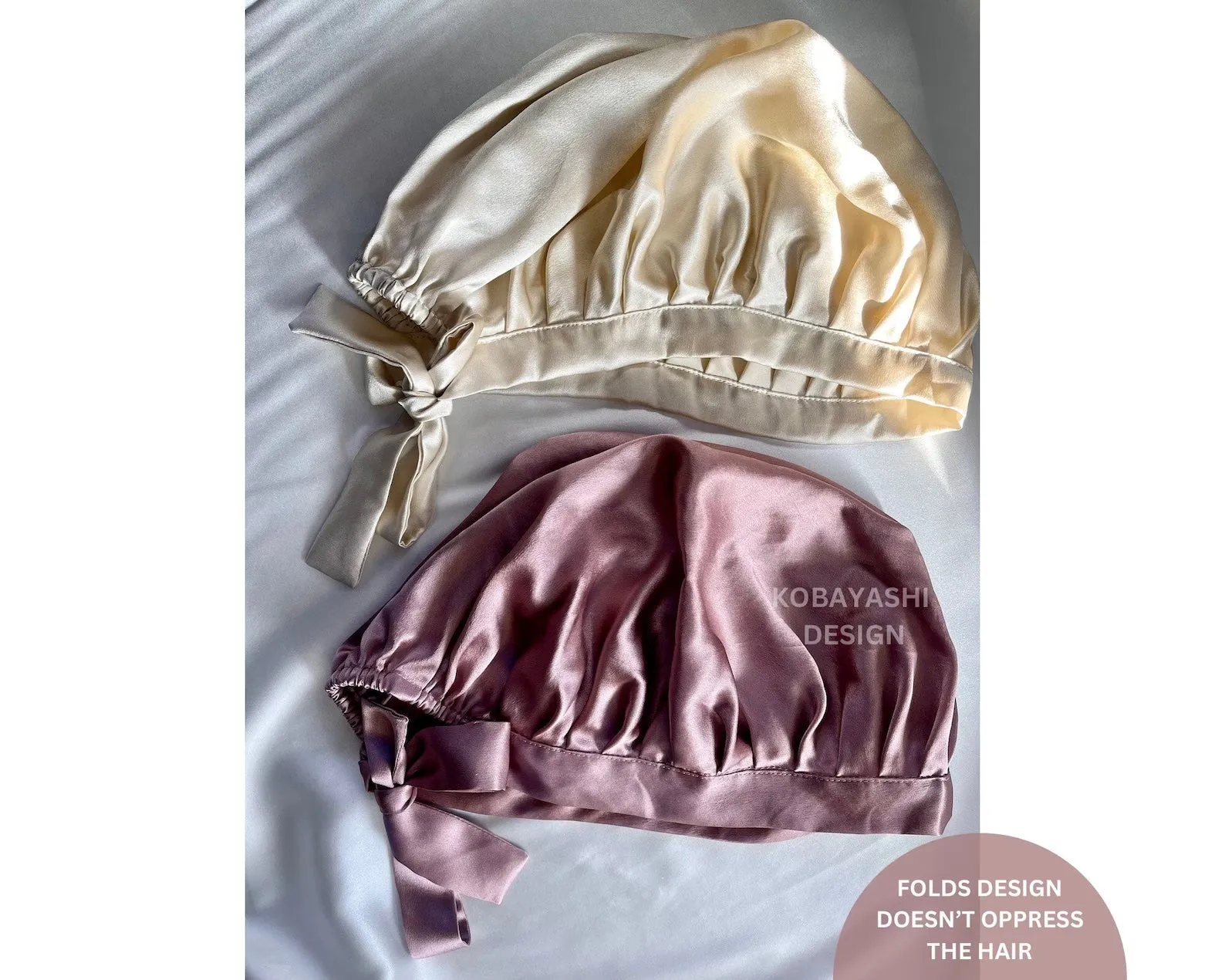 Mulberry Silk sleeping bonnet, Silk hair cap