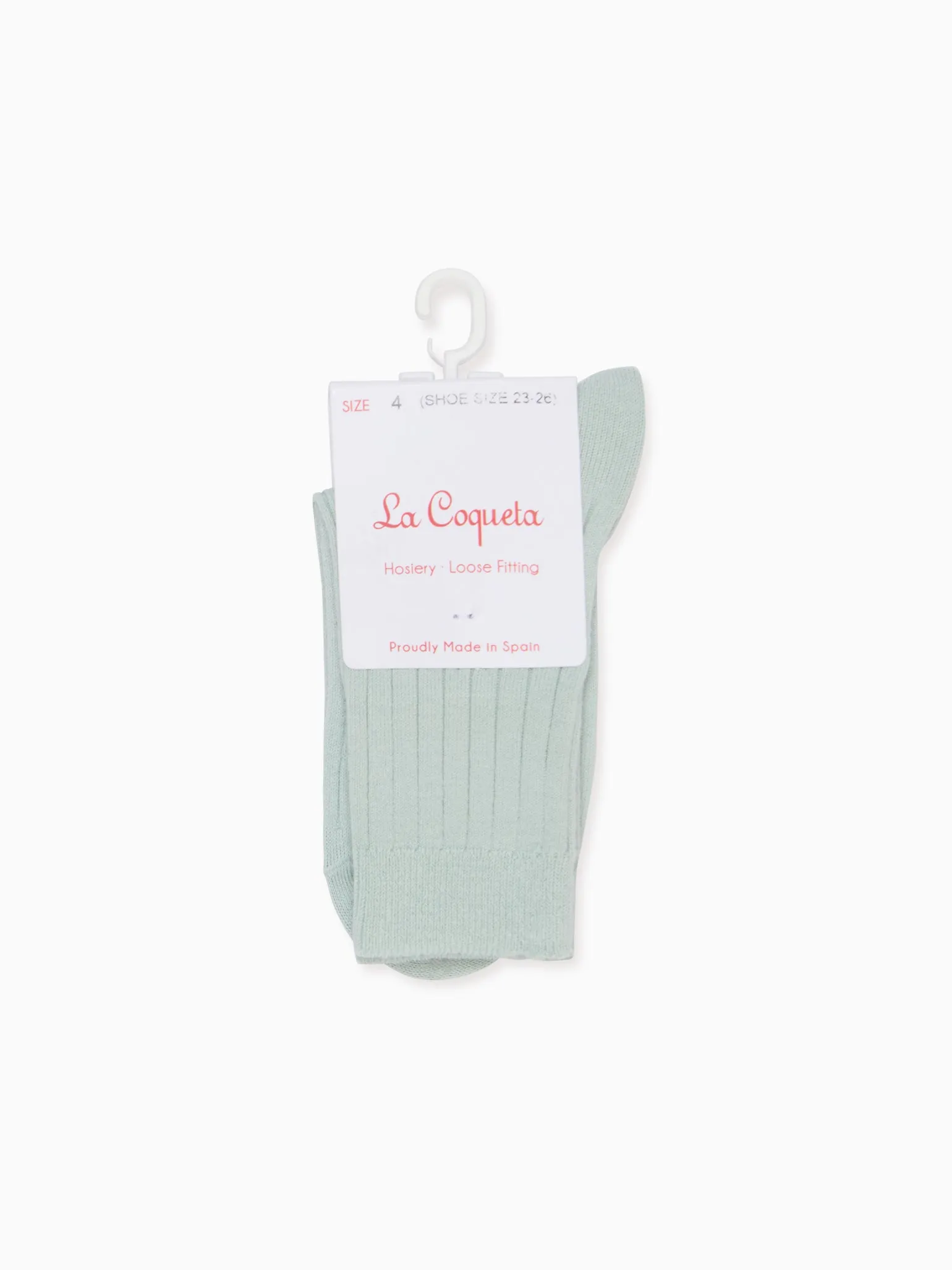 Pale Green Ribbed Short Kids Socks