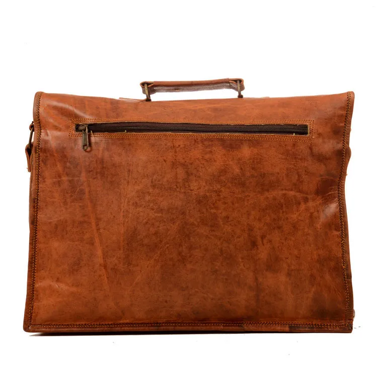 Paperhigh Vintage Large Brown Leather Satchel