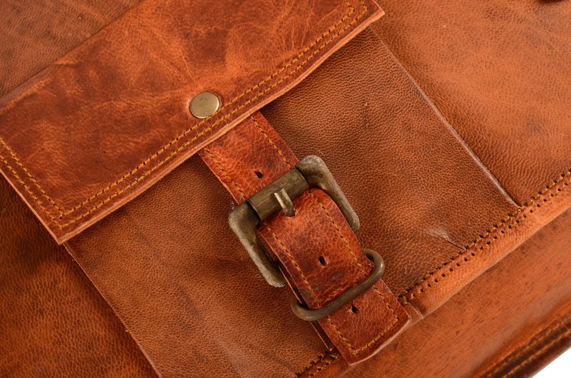 Paperhigh Vintage Large Brown Leather Satchel