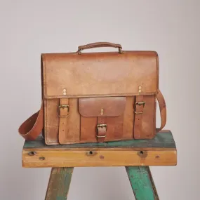 Paperhigh Vintage Large Brown Leather Satchel