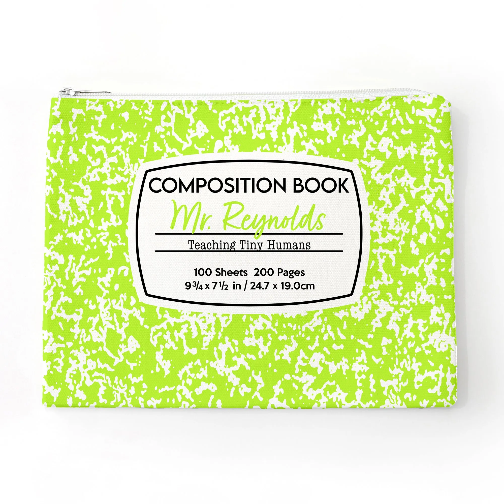 Personalized Teacher Composition Notebook Zipper Bag