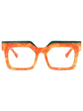 Rectangle Acetate Eyeglass Frames Bold Orange Statement