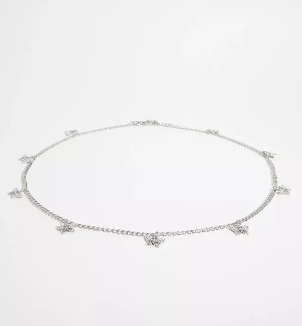 Silver Chain Belt with Butterfly Charms