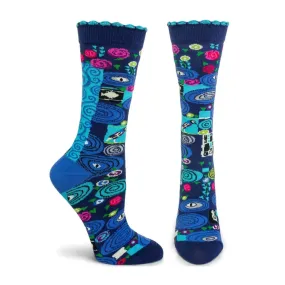 Sinuous Crew Socks in Navy Multi