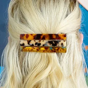 Slim Tortoise Hair Clip Set