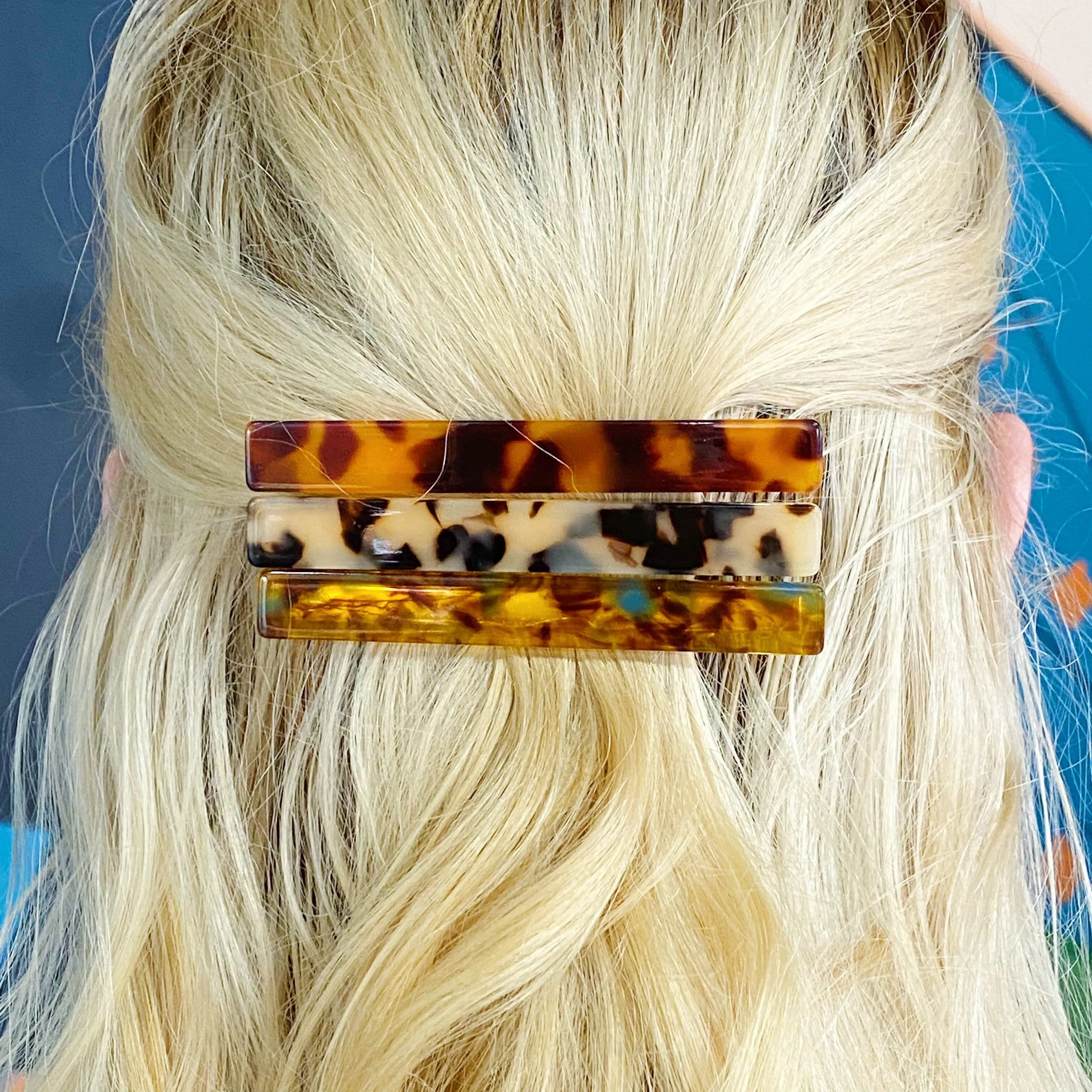 Slim Tortoise Hair Clip Set