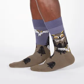 Sock it to Me Owl Mountain Mens Crew Socks