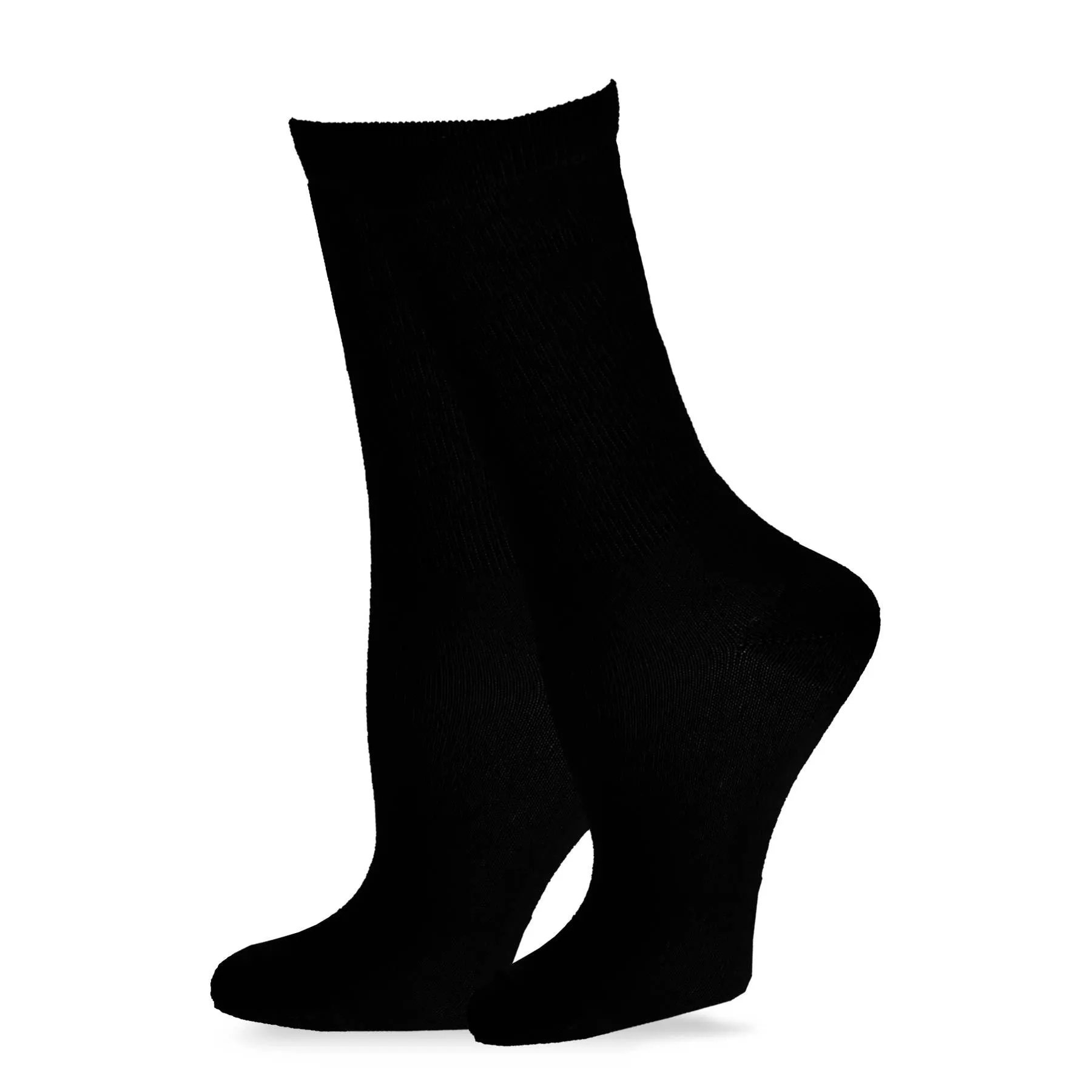 TeeHee Socks Women's Casual Polyester Crew Black/Grey 12-Pack (12240)