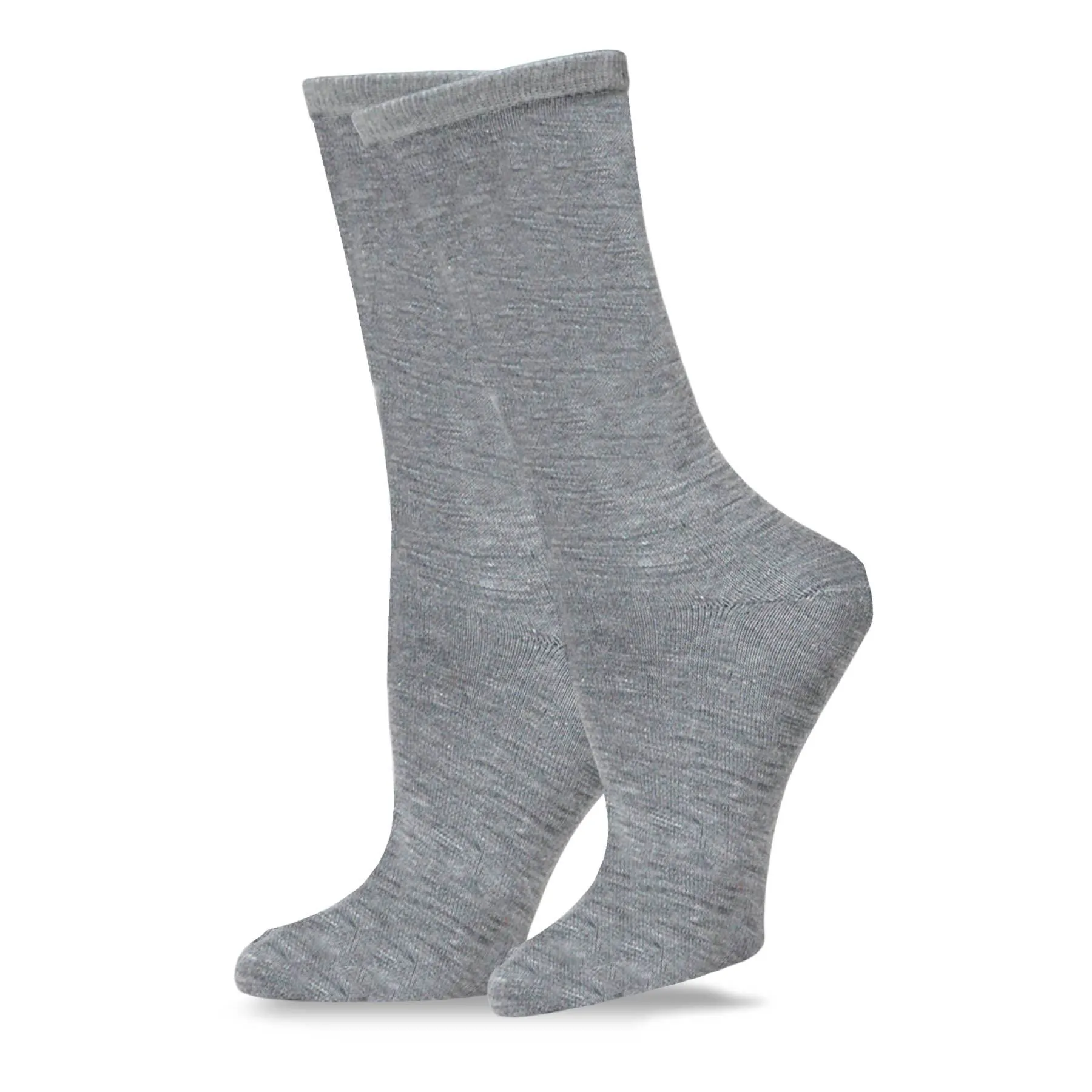 TeeHee Socks Women's Casual Polyester Crew Black/Grey 12-Pack (12240)