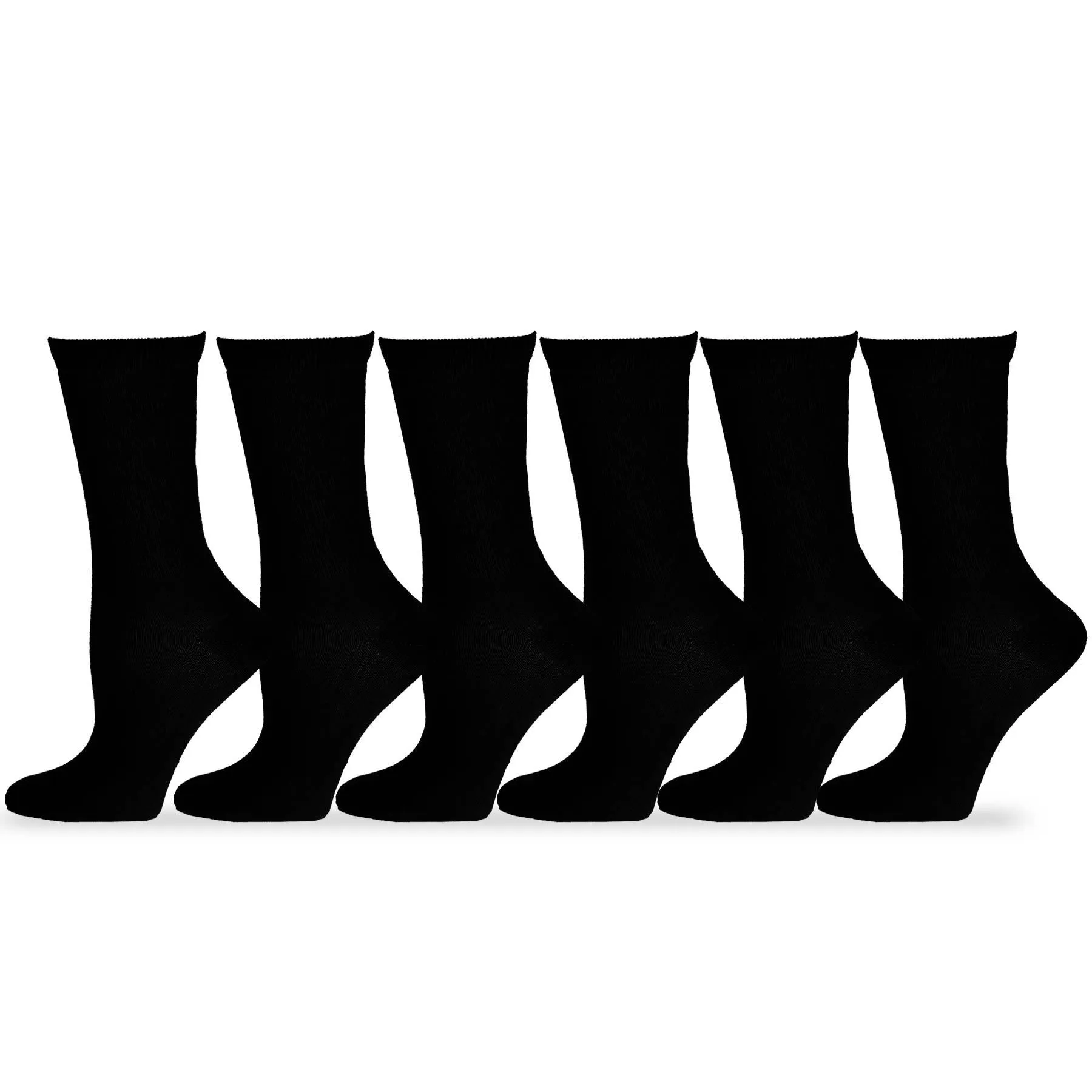 TeeHee Socks Women's Casual Polyester Crew Black/Grey 12-Pack (12240)