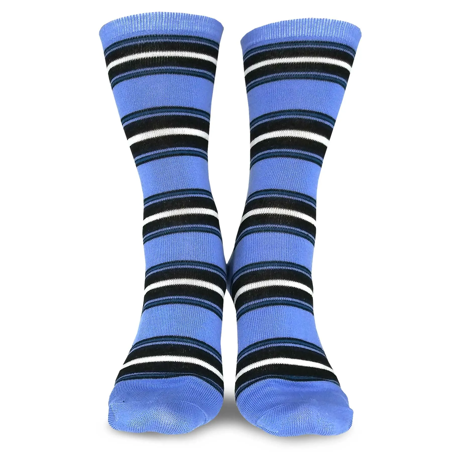 TeeHee Socks Women's Casual Polyester Crew Multi Stripe 6-Pack (11631)