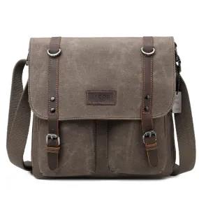 Troop Heritage Canvas Leather Brown Satchel Messenger Bag