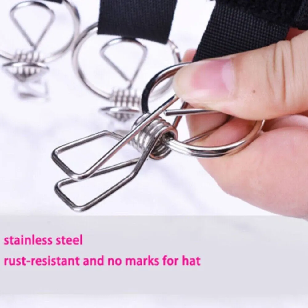 US 1-2 Pcs Hat Organizer Baseball Cap Storage Stainless Steel Clip Holder Hanger