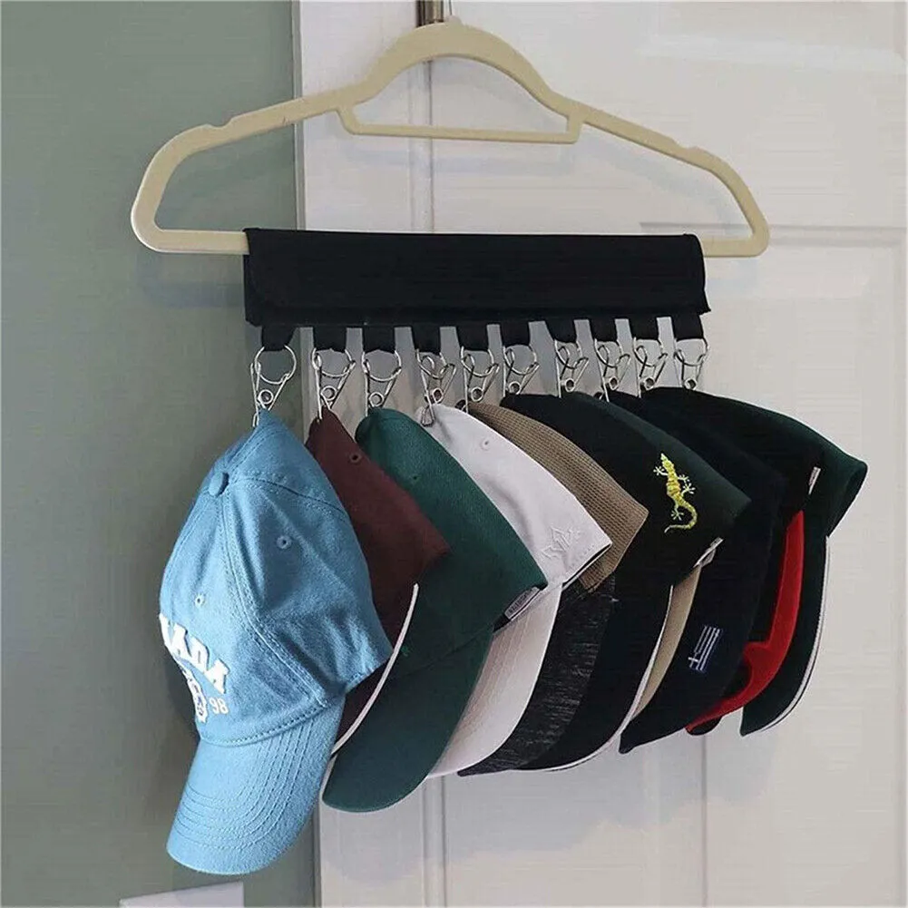 US 1-2 Pcs Hat Organizer Baseball Cap Storage Stainless Steel Clip Holder Hanger