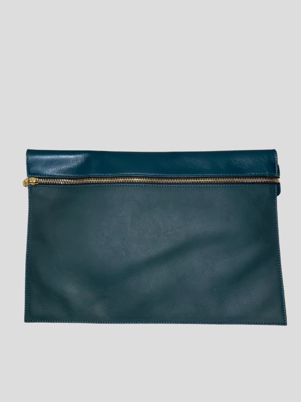 Victoria Beckham leather navy clutch