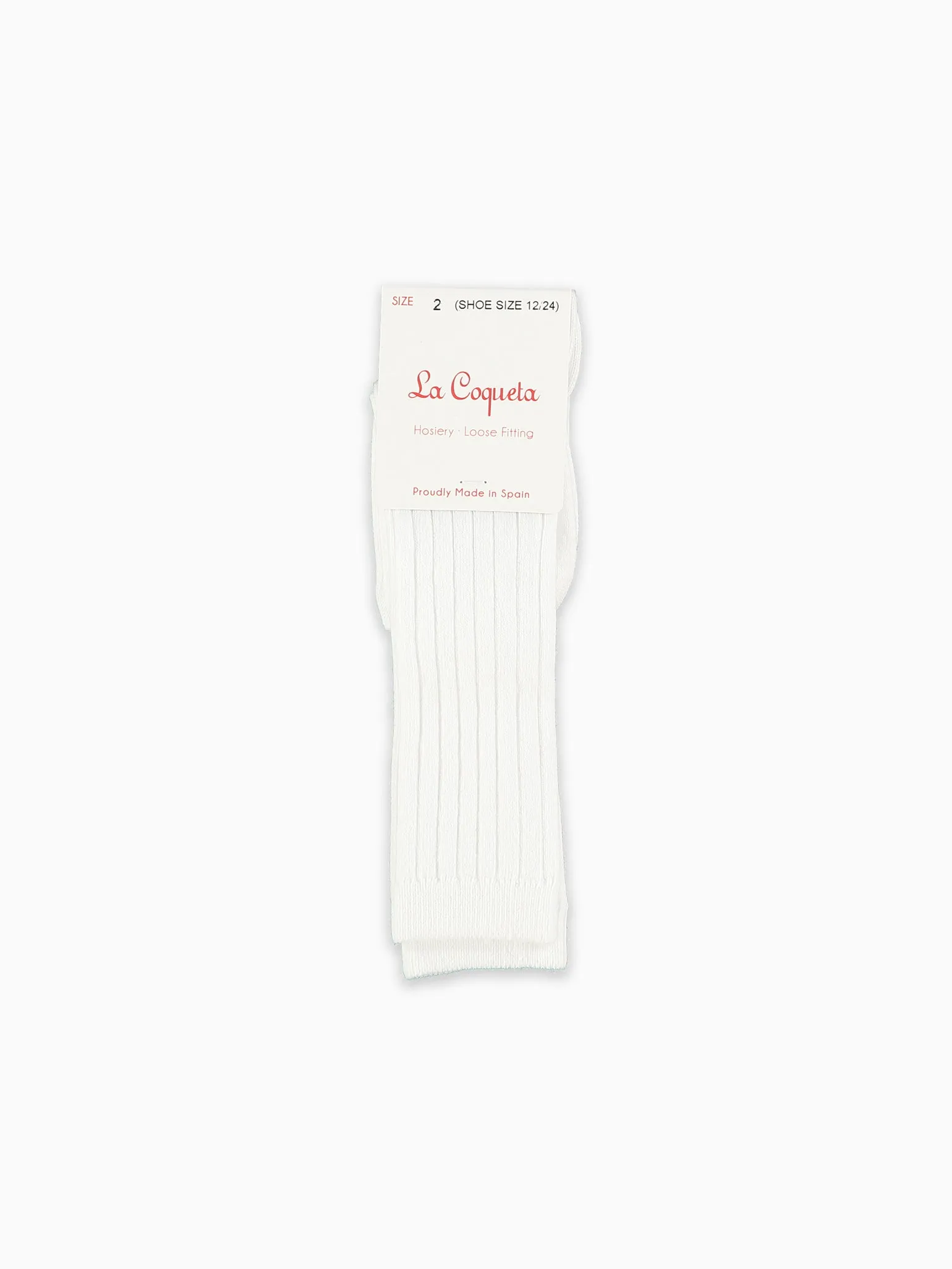 White Ribbed Knee High Kids Socks