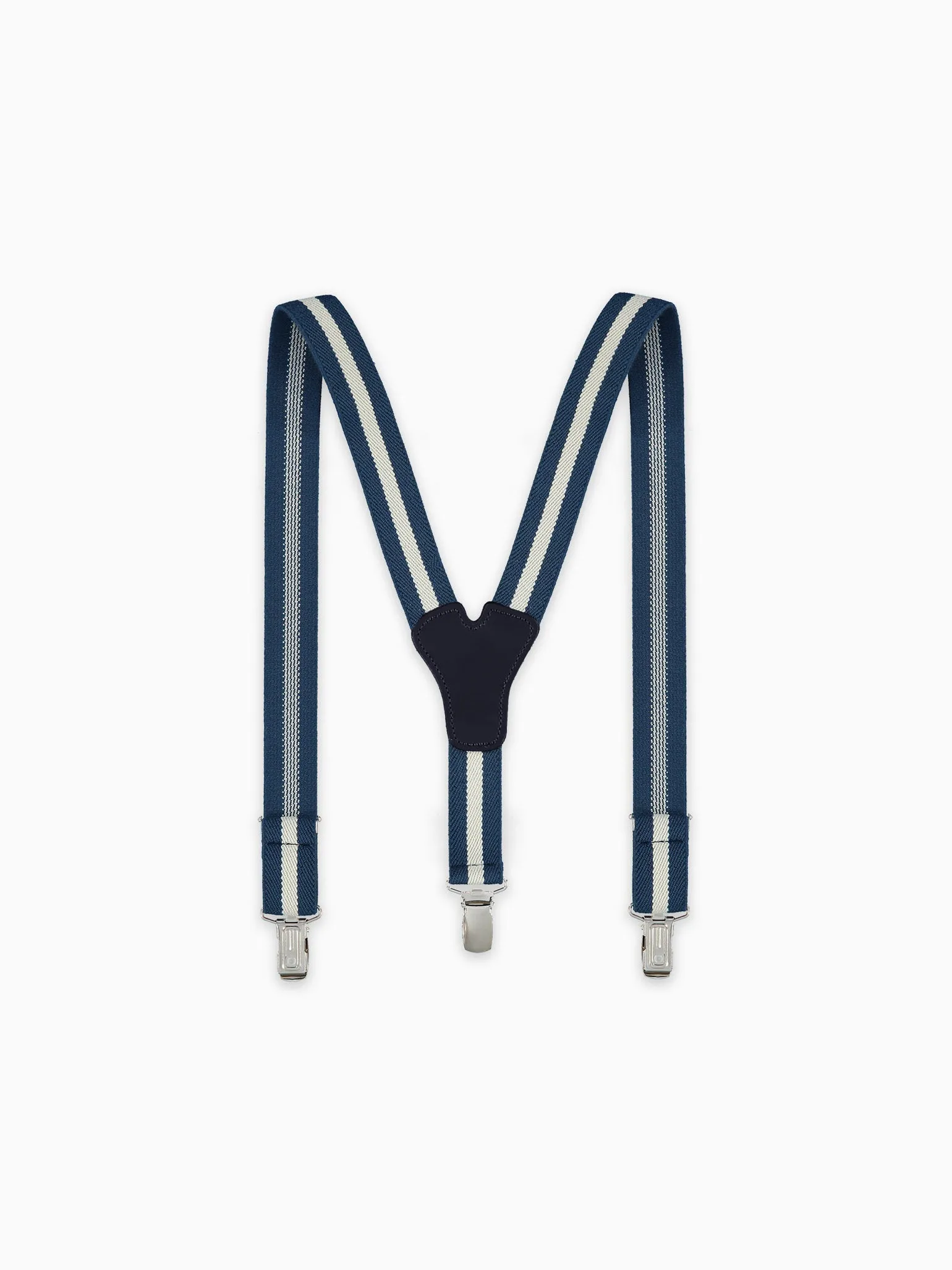 White/Navy Striped Boy Braces