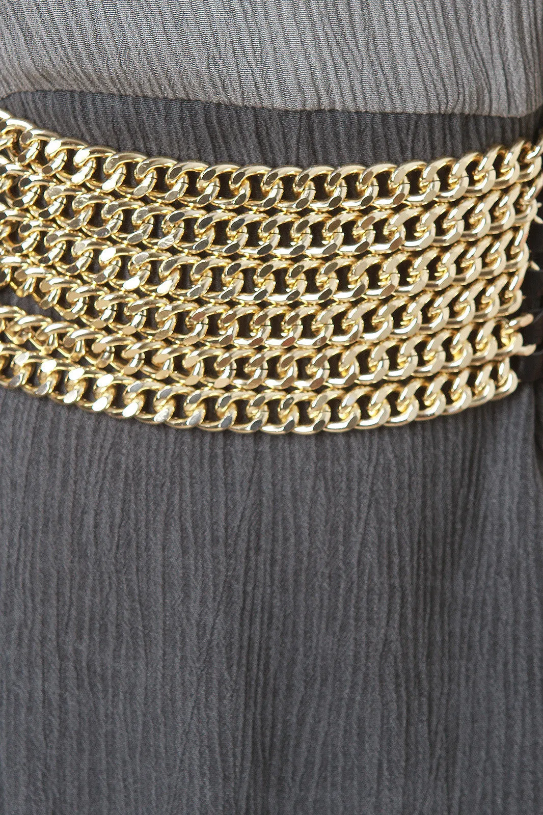 Wide Chain Detail Elastic Belt