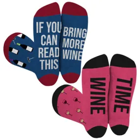 Women's Fun 2 Pack Wine Socks