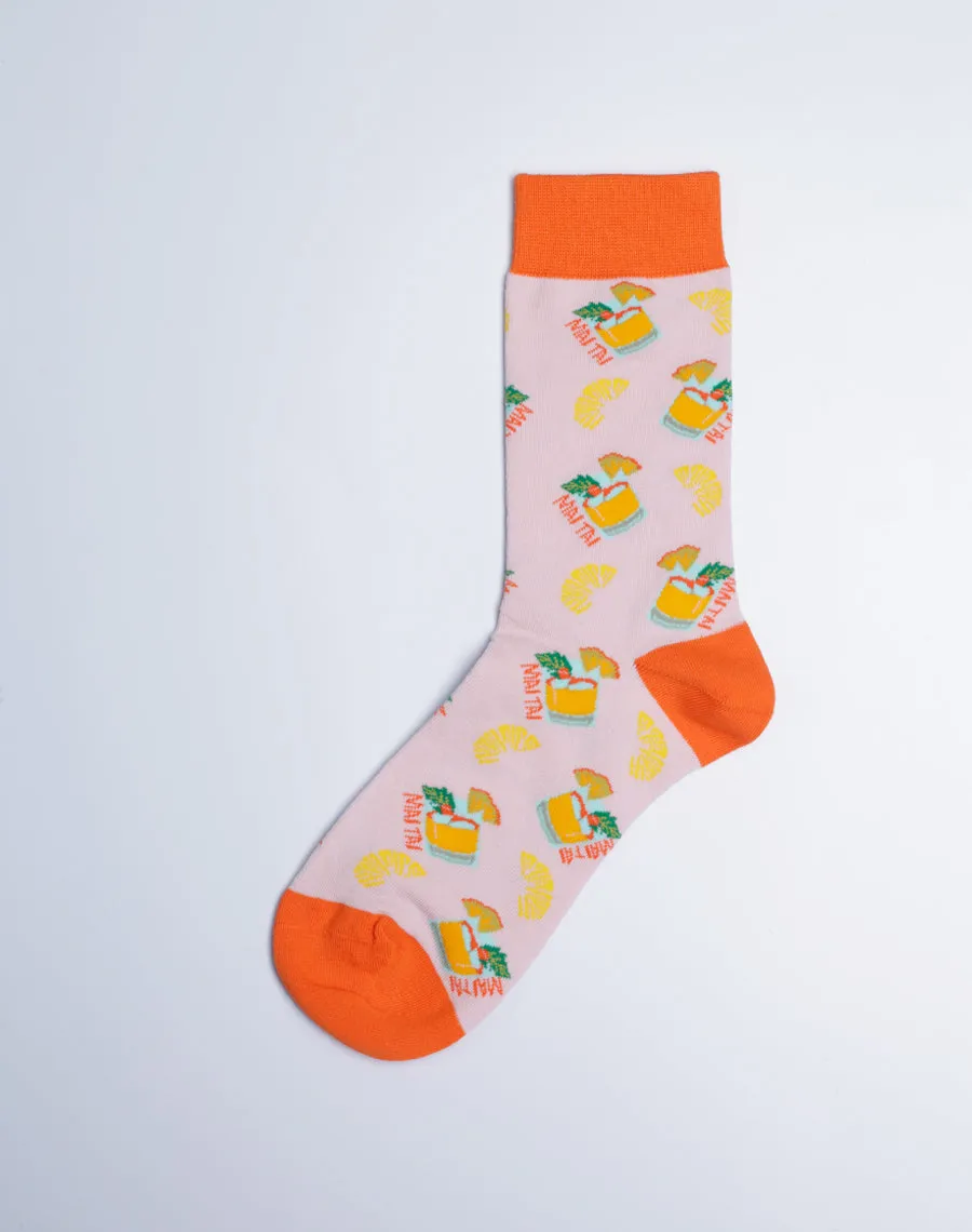 Women's Hawaiian Mai Tai Pineapple Crew Sock