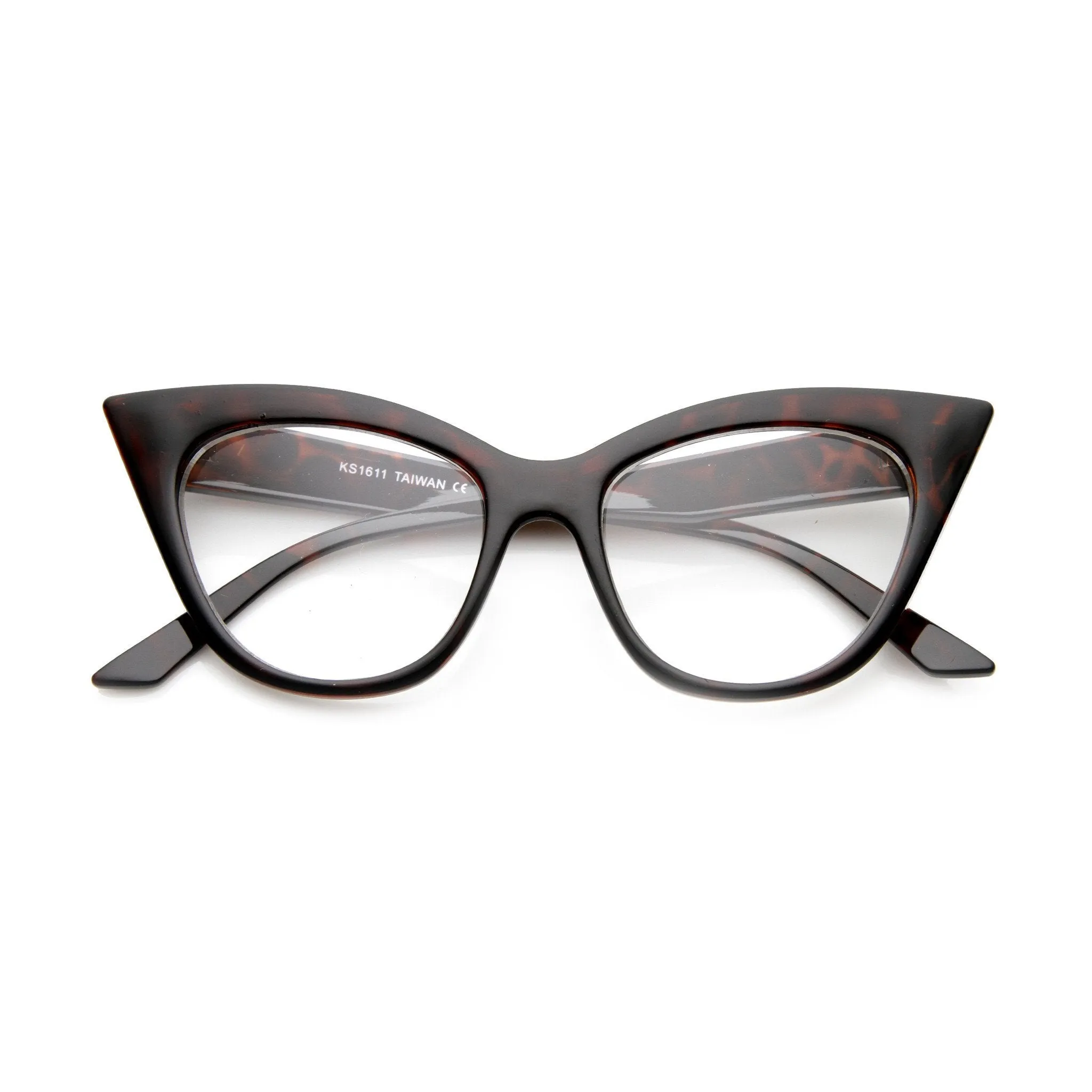 Women's Retro 1950's Clear Lens Cat Eye Glasses