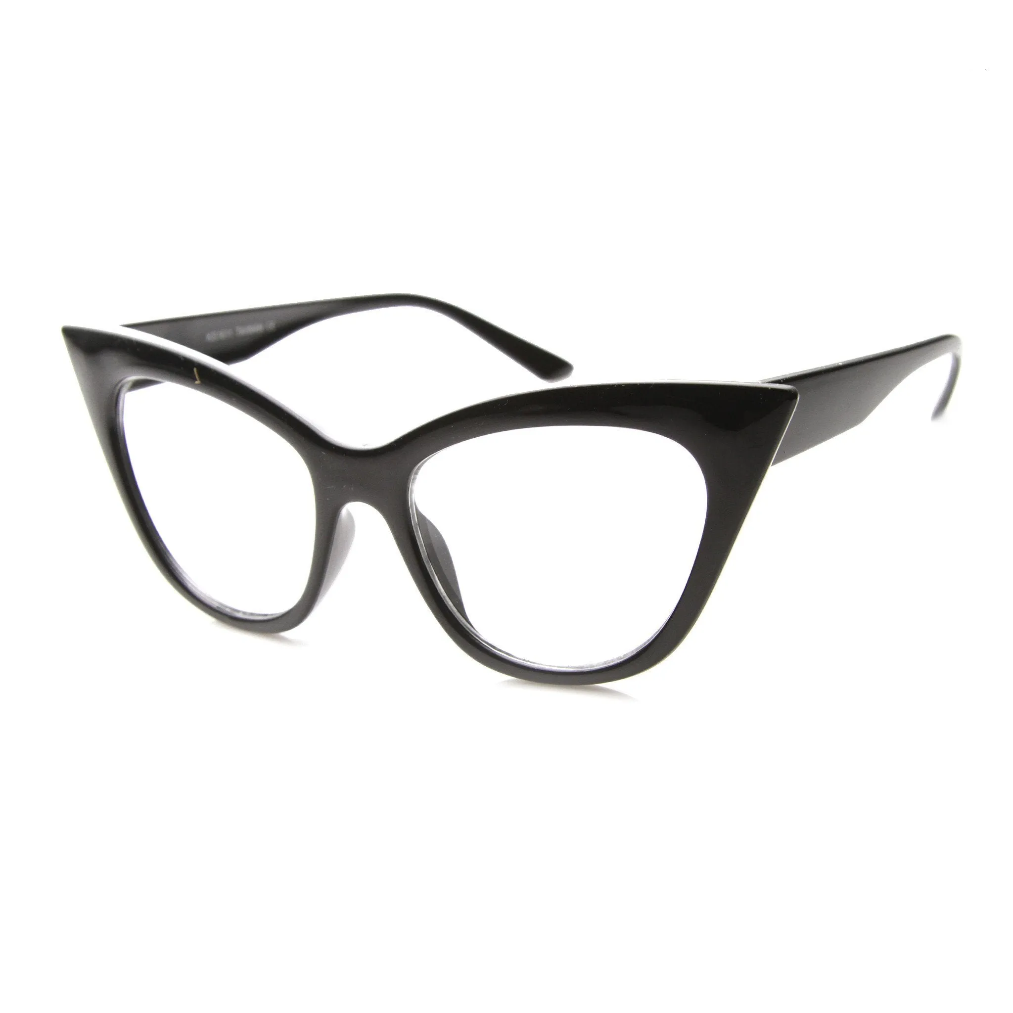 Women's Retro 1950's Clear Lens Cat Eye Glasses