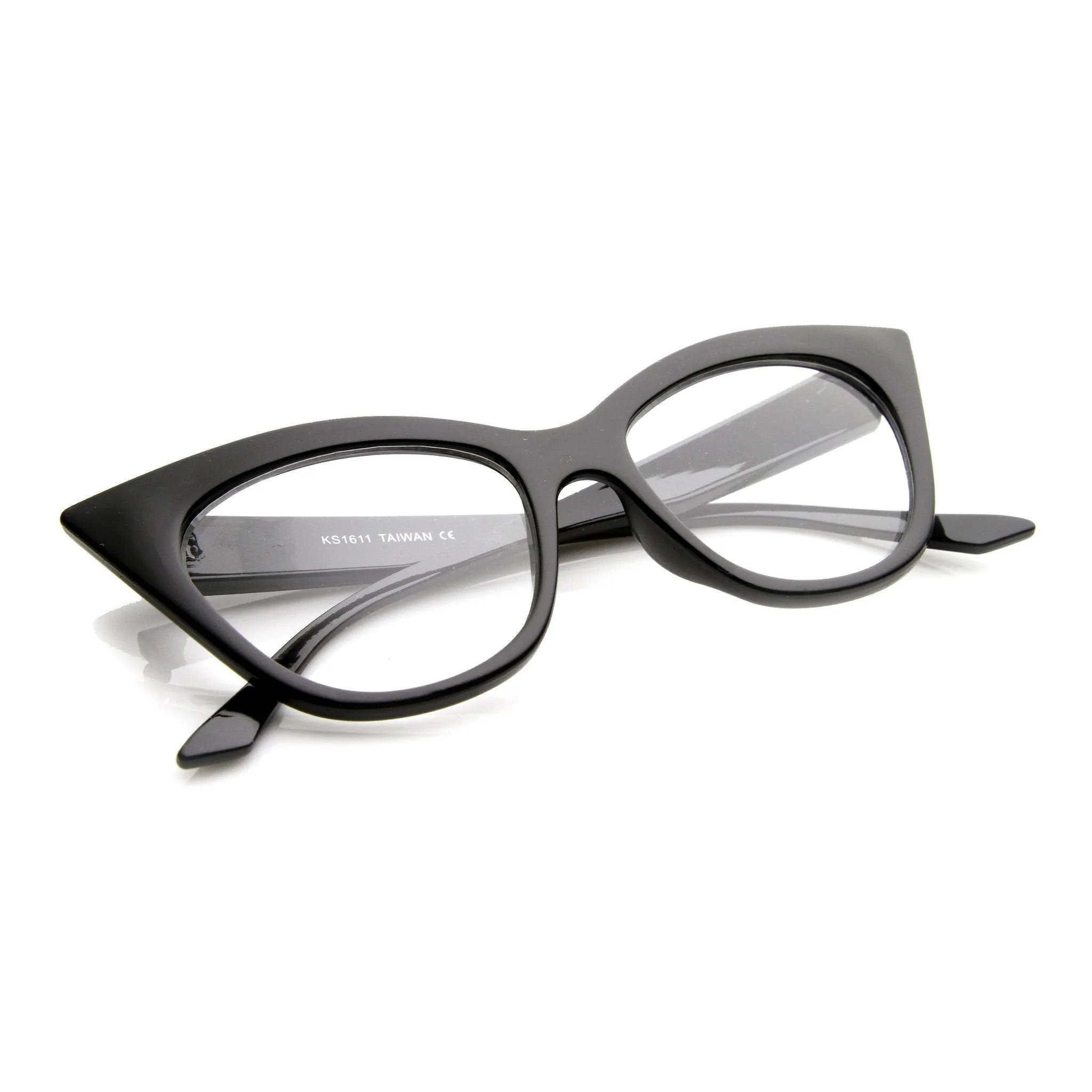 Women's Retro 1950's Clear Lens Cat Eye Glasses