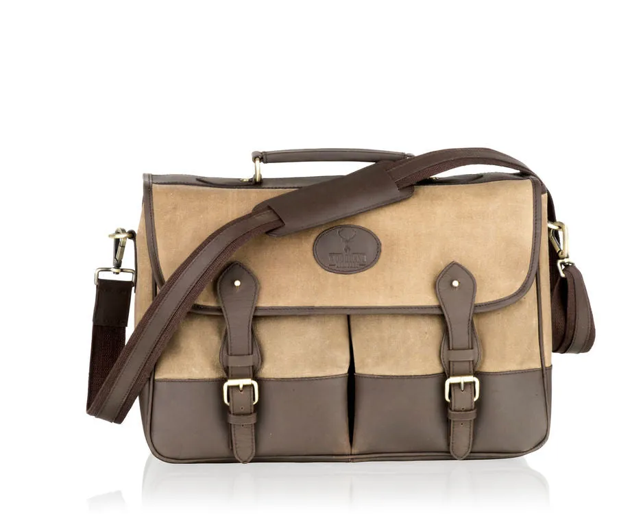 Woodland Leathers Canvas Two Toned Messenger